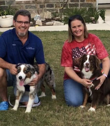Mike and Nicole with Ash and Ember
