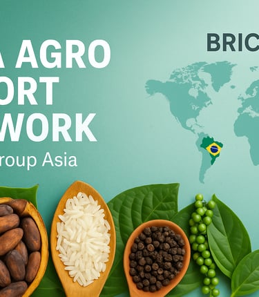 A regional map highlighting export countries in Asia including Indonesia, Pakistan, Vietnam, Thailand, and Cambodia.