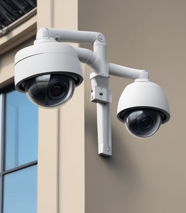 A modern CCTV camera setup showcasing advanced surveillance technology.