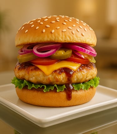 image of a grilled chicken burger