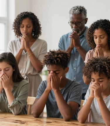 A warm community gathering where families share smiles and support.