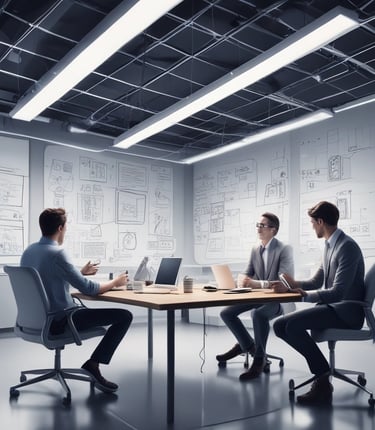 A diverse group of professionals collaborating in a modern lab filled with nanotech equipment.