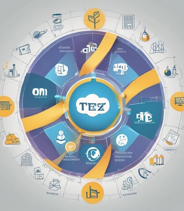 A collage showing healthcare, industrial, decor, and consumer product elements representing Tez Groups' diverse holdings.