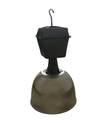 CAMPANA INDUSTRIAL DE ACRILICO 16" ADITIVOS METALICOS O VAPOR DE SODIO 250W O 400W 