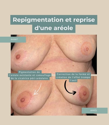 tatouage aréole 3D effet trompe l'oeil la reunion