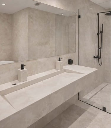 Kriauklė iš plytelių, nestandartinio dydžio