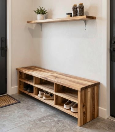 A skilled handyman carefully installing new kitchen cabinets in a bright, modern home.