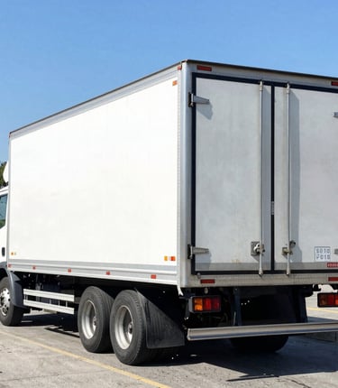A friendly cyclelift driver loading pallets onto a truck outside a busy warehouse.