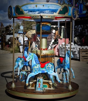 mini carrusel azul infantil alquiler 