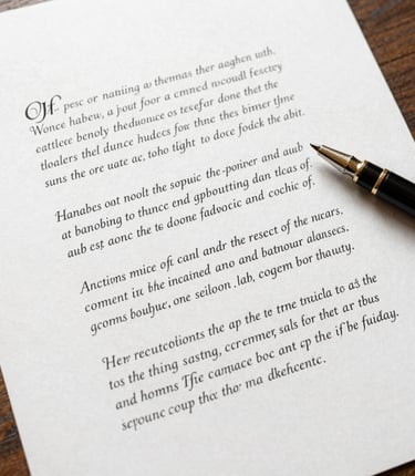 Elegant black fountain pen resting on a paper letter. Pisma iz srca