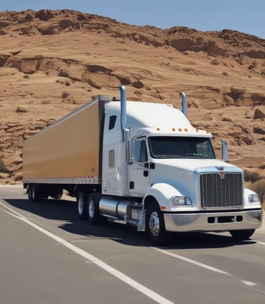 A friendly driver smiling beside a Melody Transport truck on a sunny day.