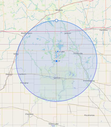 true north ready mix service area map