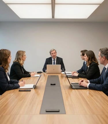 Modern office interior with a minimalist design reflecting professionalism and trust.
