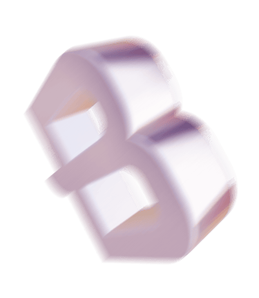 Logotipo da Branduo em 3D, com textura metálica "caindo".