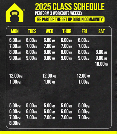 Layout of available class times