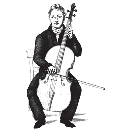 Romberg plays the cello with no endpin
