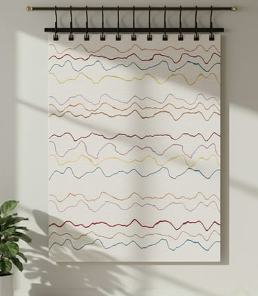 Custom bespoke handmade rugs crafted in Nepal- geometric wall-hanging- Himalaya Carpet Industries