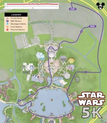 2016 runDisney Star Wars The Dark Side 5K Course Map