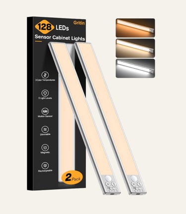 Gritin 14.7inch Under Cabinet Lighting Silver