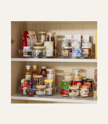 LAMU 4 Pack Lazy Susan Organizer Clear