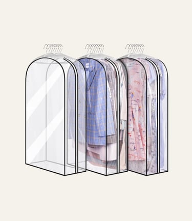 MISSLO 10 Gusseted All Clear Garment Bags for Hanging Clothes 3 Packs 40 - Clear 