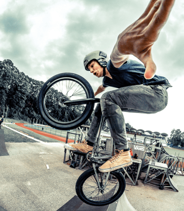 a man doing tricks on a skateboard