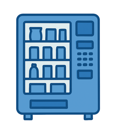Vending machine logo used as a bullet point