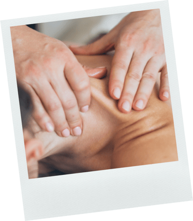 Polaroid foto van massage schouder