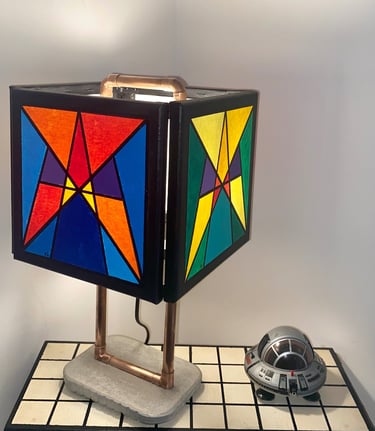 Toile tableau lampe Ligne couleurs maxime Risbourque