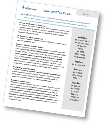 Attentive laws and tax codes document