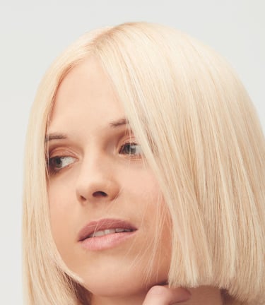 a woman with blonde hair