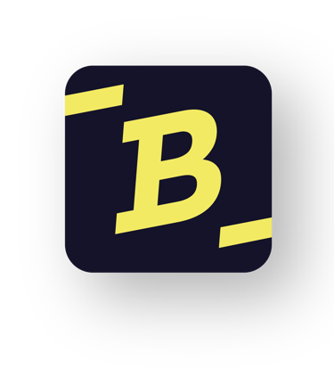 Alternative design of Badass Man Action App icon in black and yellow