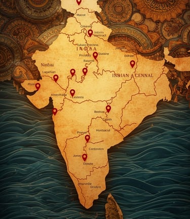 golden colour Indian map representing India Entry & Expansion Advisory