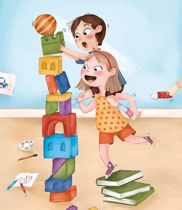 Children’s book illustrator style – soft watercolor digital art