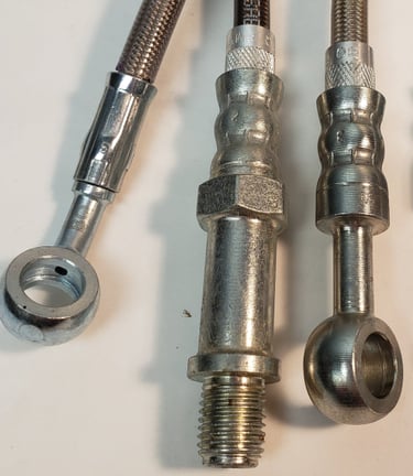 stainless braided brake hoses made to order to custom lengths by the brake experts at 260-426-3331