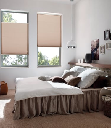 Bedroom Honeycomb Blinds Design