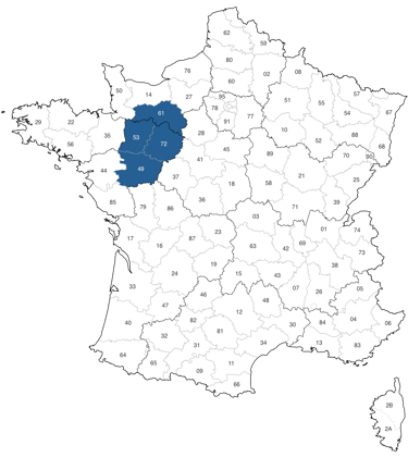Carte de france, distribution duovac par Mickael Landeau