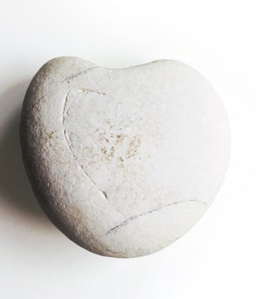 a heart shaped stone