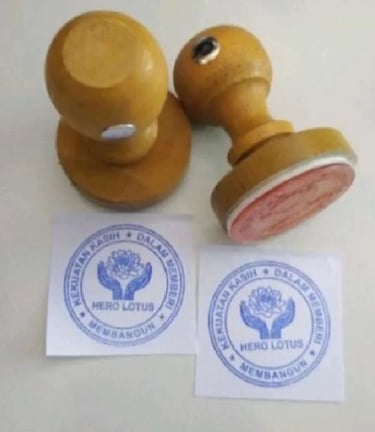 Contoh percetakan stempel kayu yang harus menggunakan bantalan di dundung print makassar