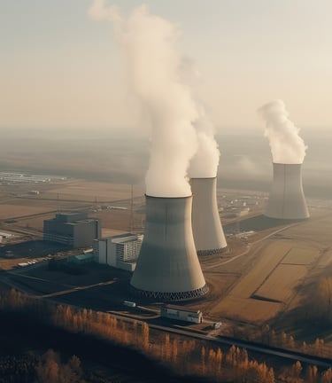 aerial view of nuclear plant nuclear threat