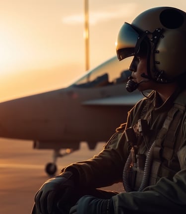 an airforce soldier preparing for war