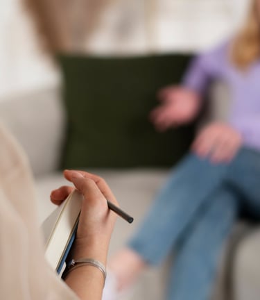 Exemplo de atendimento presencial de psicoterapia. Clique na imagem para ampliar.