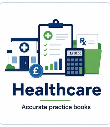 Healthcare bookkeeping services for clinics, dentists, pharmacies, GP practices, and medical profess