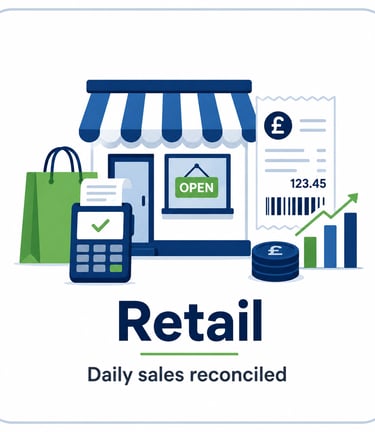   Retail bookkeeping services for shops, online stores, and retail businesses, covering sales tracki