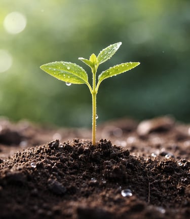 A seedling signifying self-development and personal growth.
