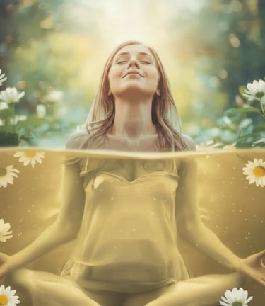 Femme écoutant une séance d'hypnose de christine magat sur youtube