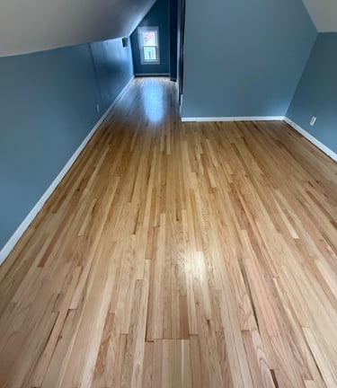 Hardwood floors after refinishing with natural