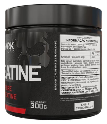 Creatina Monohidratada em Pote 300g 100% Pura Dark Lab