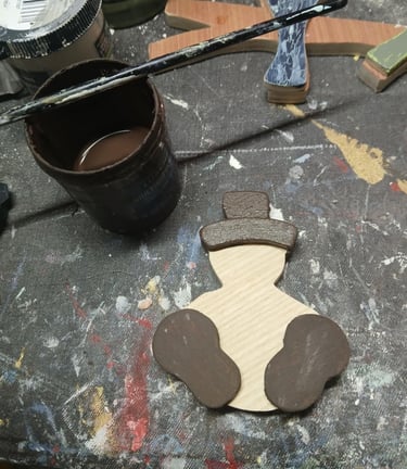 Fabrication artisanale suspension de Noël en bois