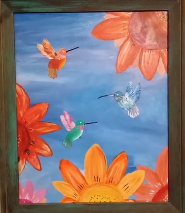 Trochilidae Triumvirate (painting) Kylee Nicole Smith